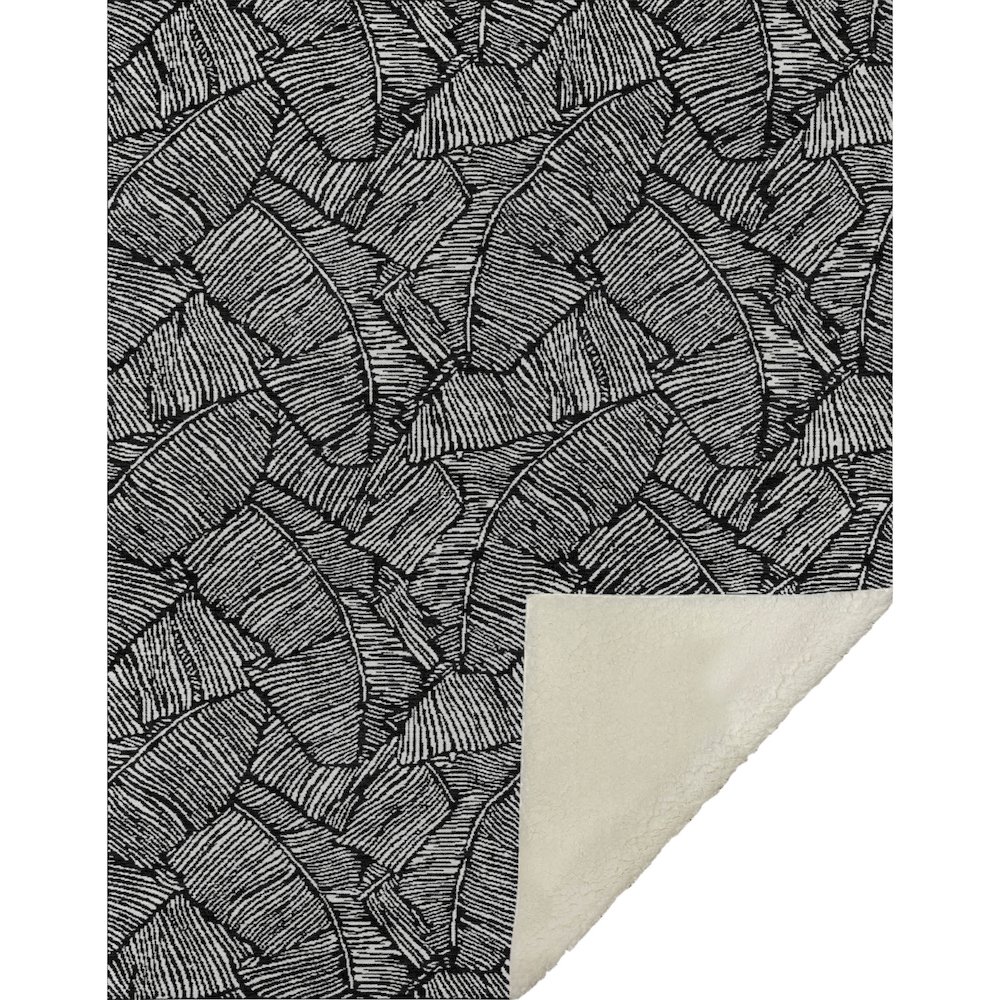 Premium Machine Washable ASB913 Black 50" x 70" Sherpa Throw Blanket. Picture 1