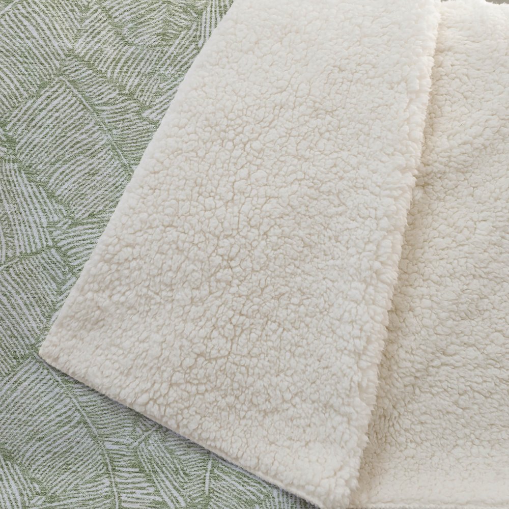 Premium Machine Washable ASB913 Green 50" x 70" Sherpa Throw Blanket. Picture 2