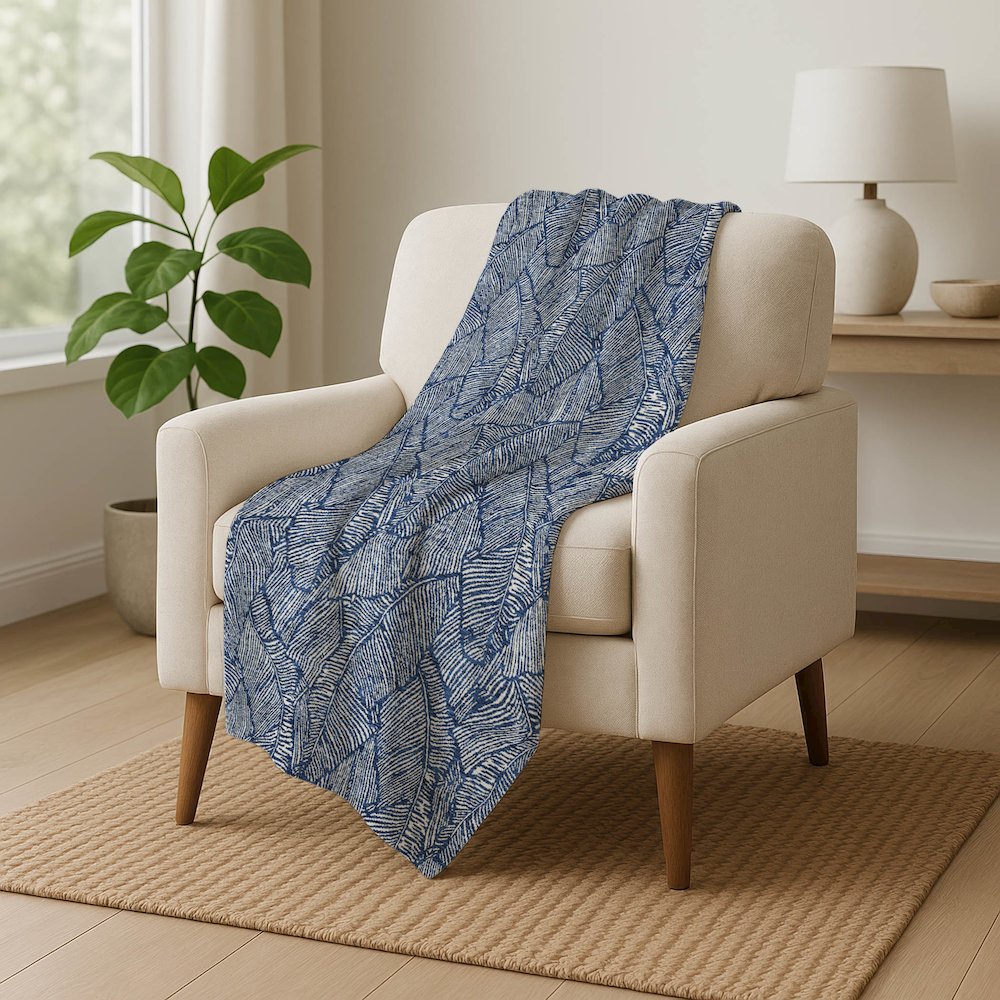 Premium Machine Washable ASB913 Navy 50" x 70" Sherpa Throw Blanket. Picture 5