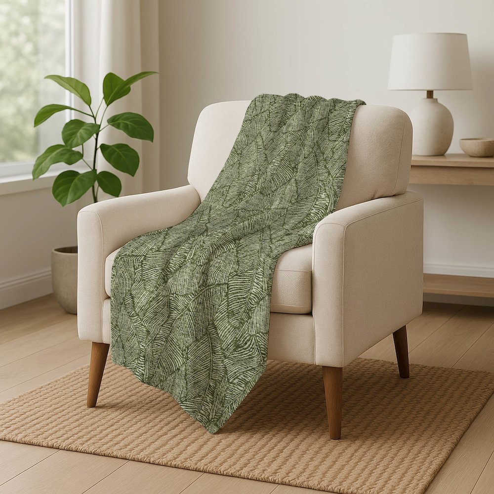 Premium Machine Washable ASB913 Olive 50" x 70" Sherpa Throw Blanket. Picture 5