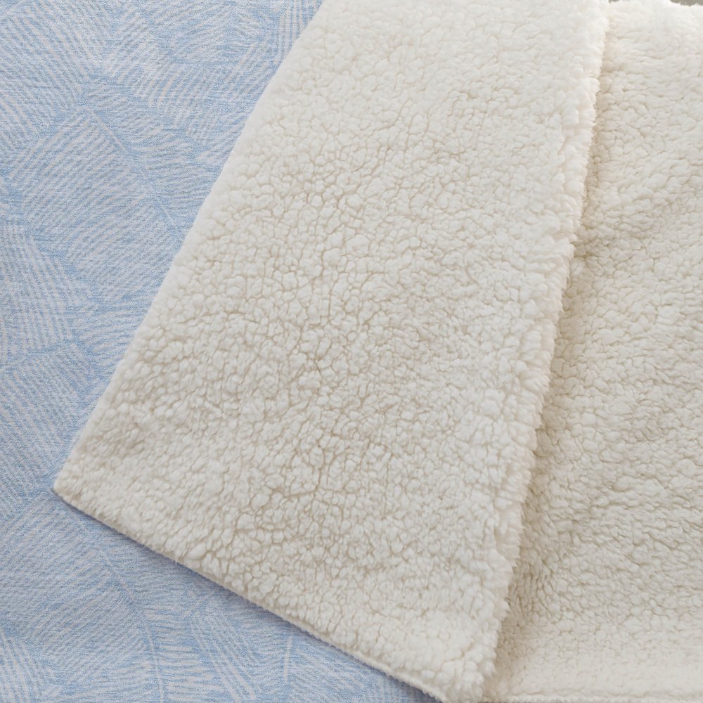 Premium Machine Washable ASB913 Sky 50" x 70" Sherpa Throw Blanket. Picture 2