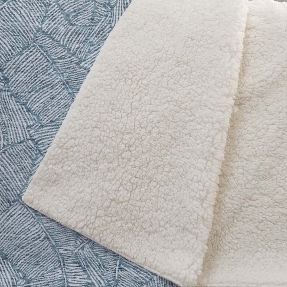 Premium Machine Washable ASB913 Teal 50" x 70" Sherpa Throw Blanket. Picture 2