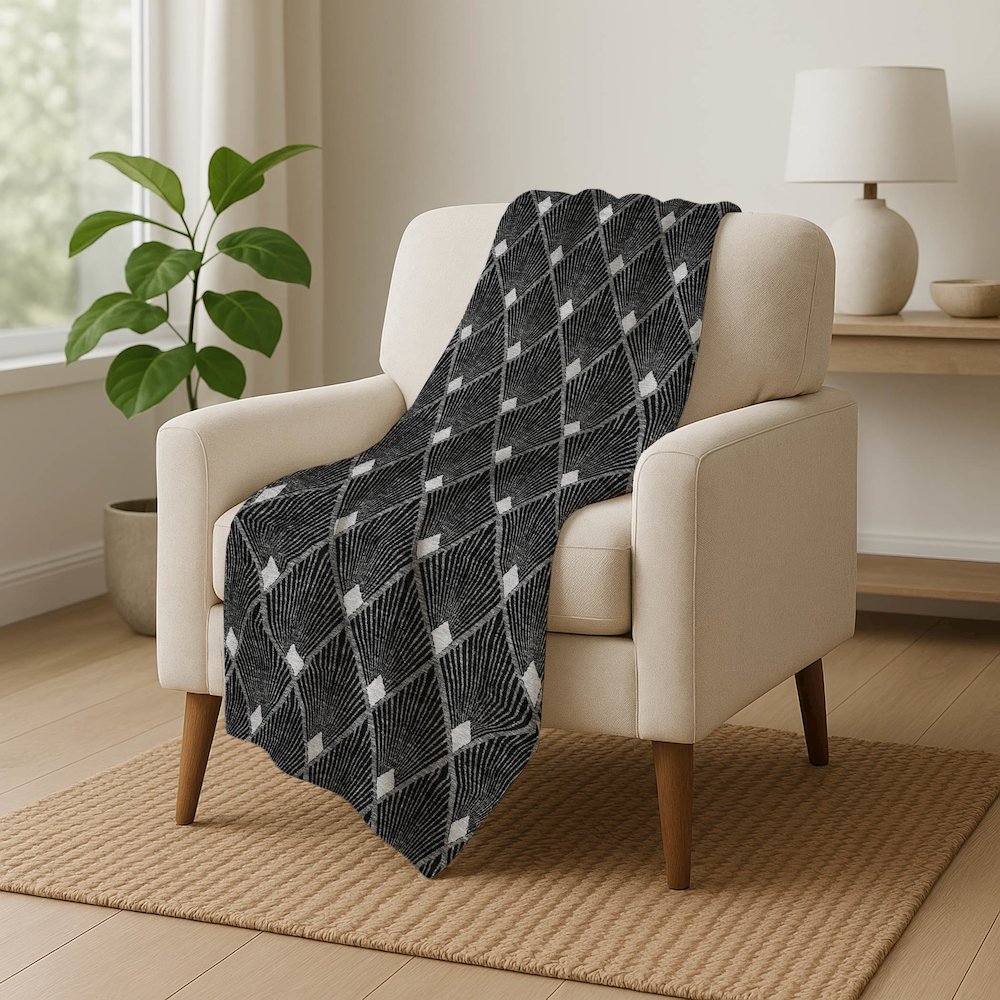 Premium Machine Washable ASB914 Black 50" x 70" Sherpa Throw Blanket. Picture 5