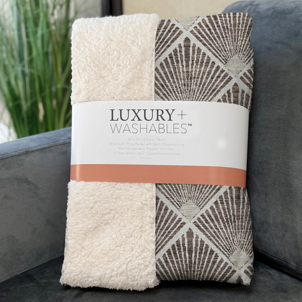 Premium Machine Washable ASB914 Brown 50" x 70" Sherpa Throw Blanket. Picture 3
