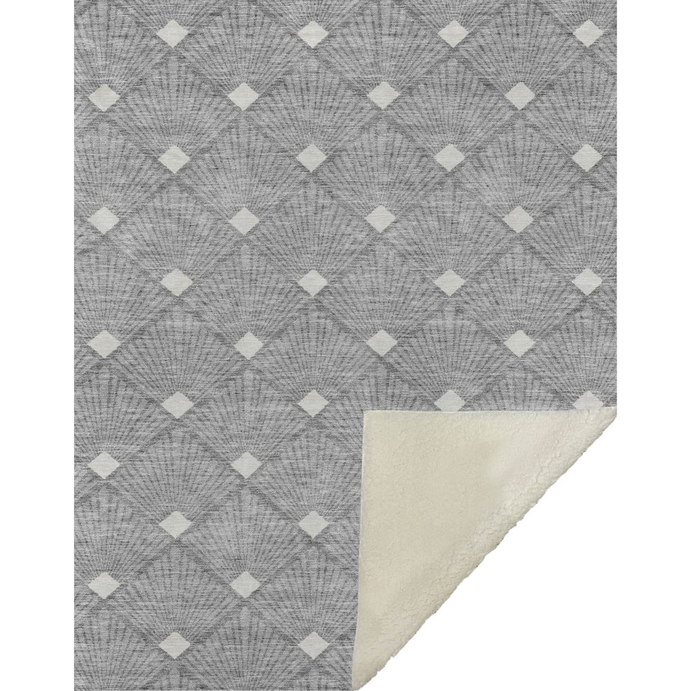 Premium Machine Washable ASB914 Gray 50" x 70" Sherpa Throw Blanket. Picture 1