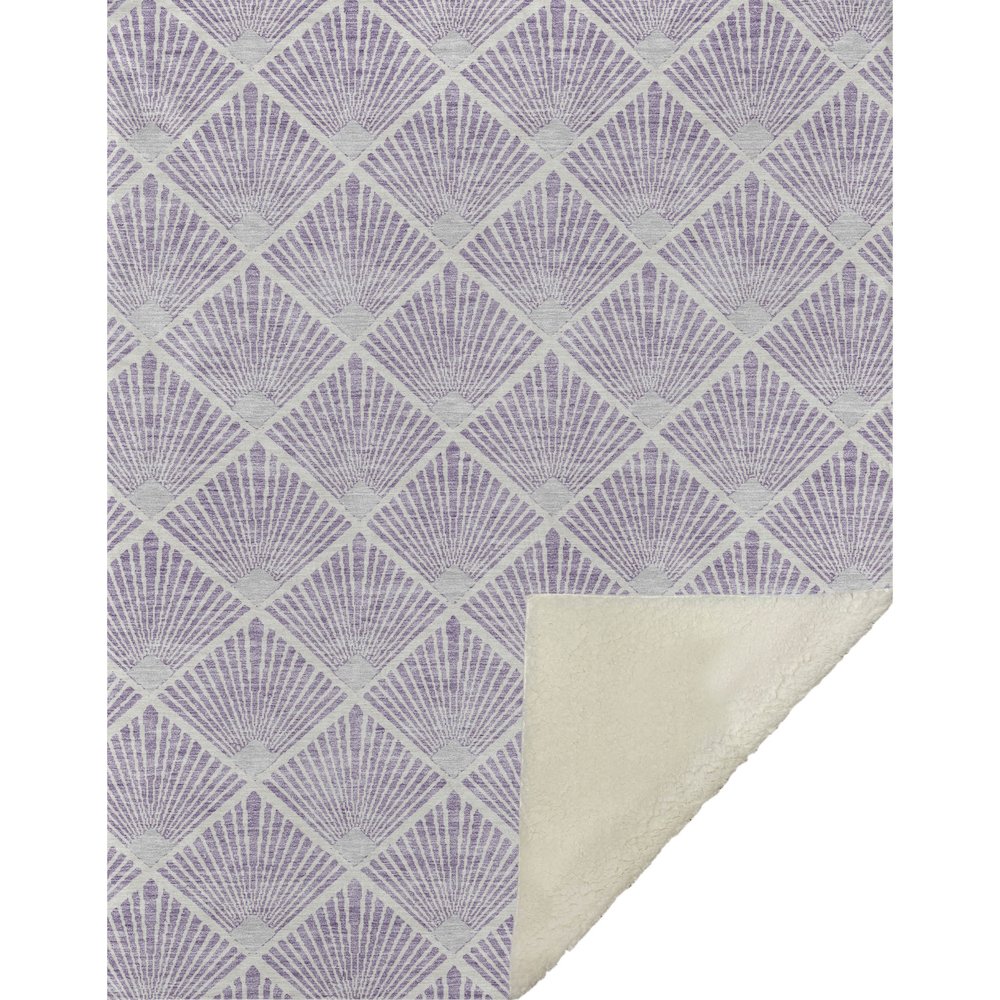 Premium Machine Washable ASB914 Lavender 50" x 70" Sherpa Throw Blanket. Picture 1