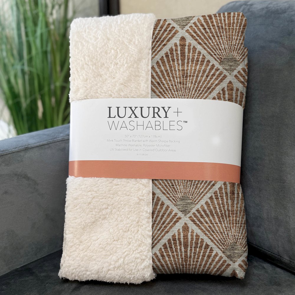 Premium Machine Washable ASB914 Paprika 50" x 70" Sherpa Throw Blanket. Picture 3