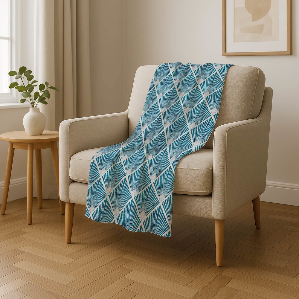 Premium Machine Washable ASB914 Teal 50" x 70" Sherpa Throw Blanket. Picture 4