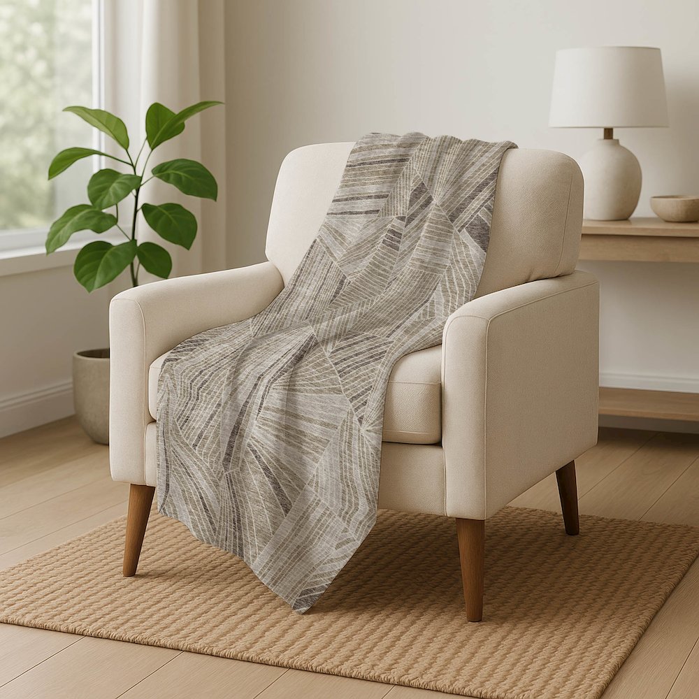 Premium Machine Washable ASB915 Beige 50" x 70" Sherpa Throw Blanket. Picture 5