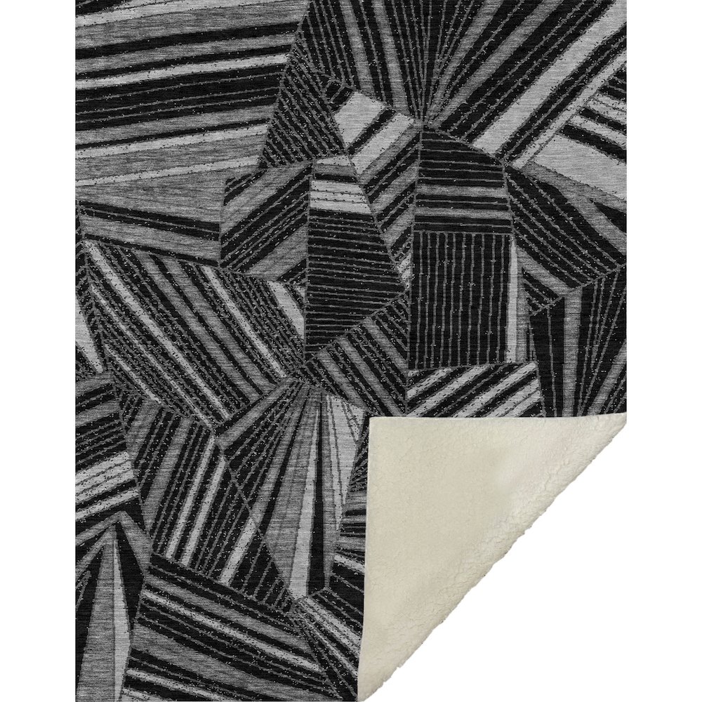 Premium Machine Washable ASB915 Black 50" x 70" Sherpa Throw Blanket. Picture 1