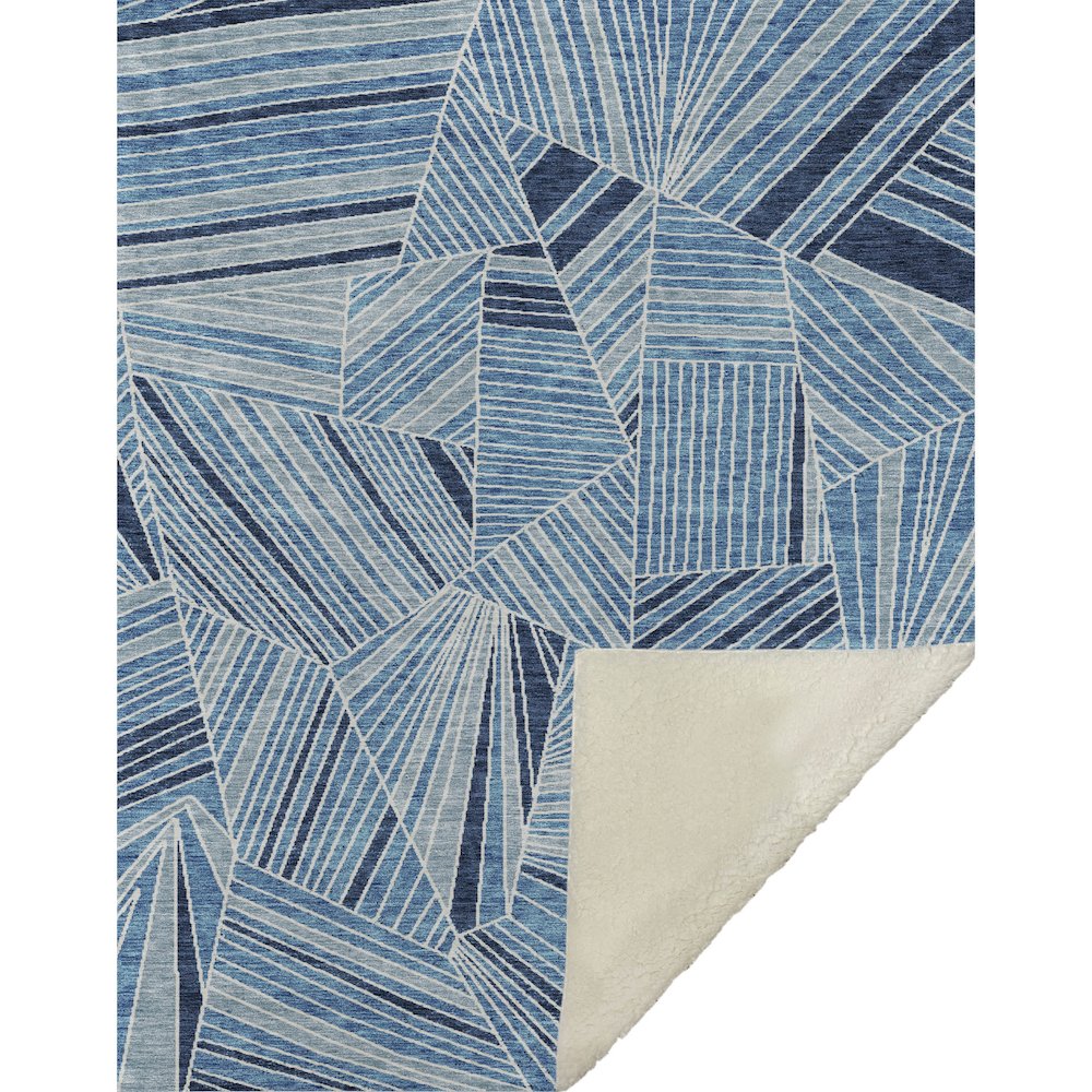 Premium Machine Washable ASB915 Blue 50" x 70" Sherpa Throw Blanket. Picture 1