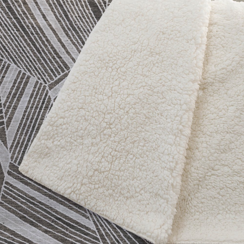 Premium Machine Washable ASB915 Brown 50" x 70" Sherpa Throw Blanket. Picture 2