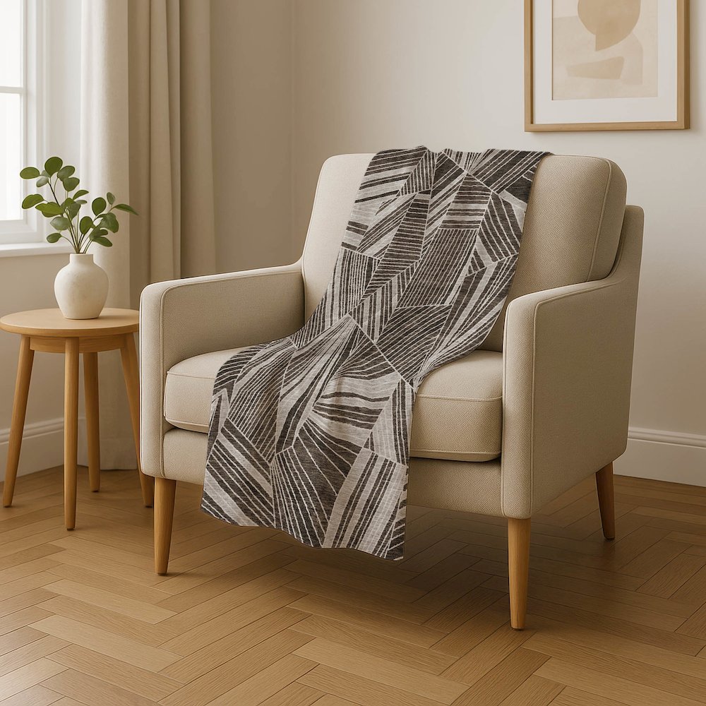 Premium Machine Washable ASB915 Brown 50" x 70" Sherpa Throw Blanket. Picture 4