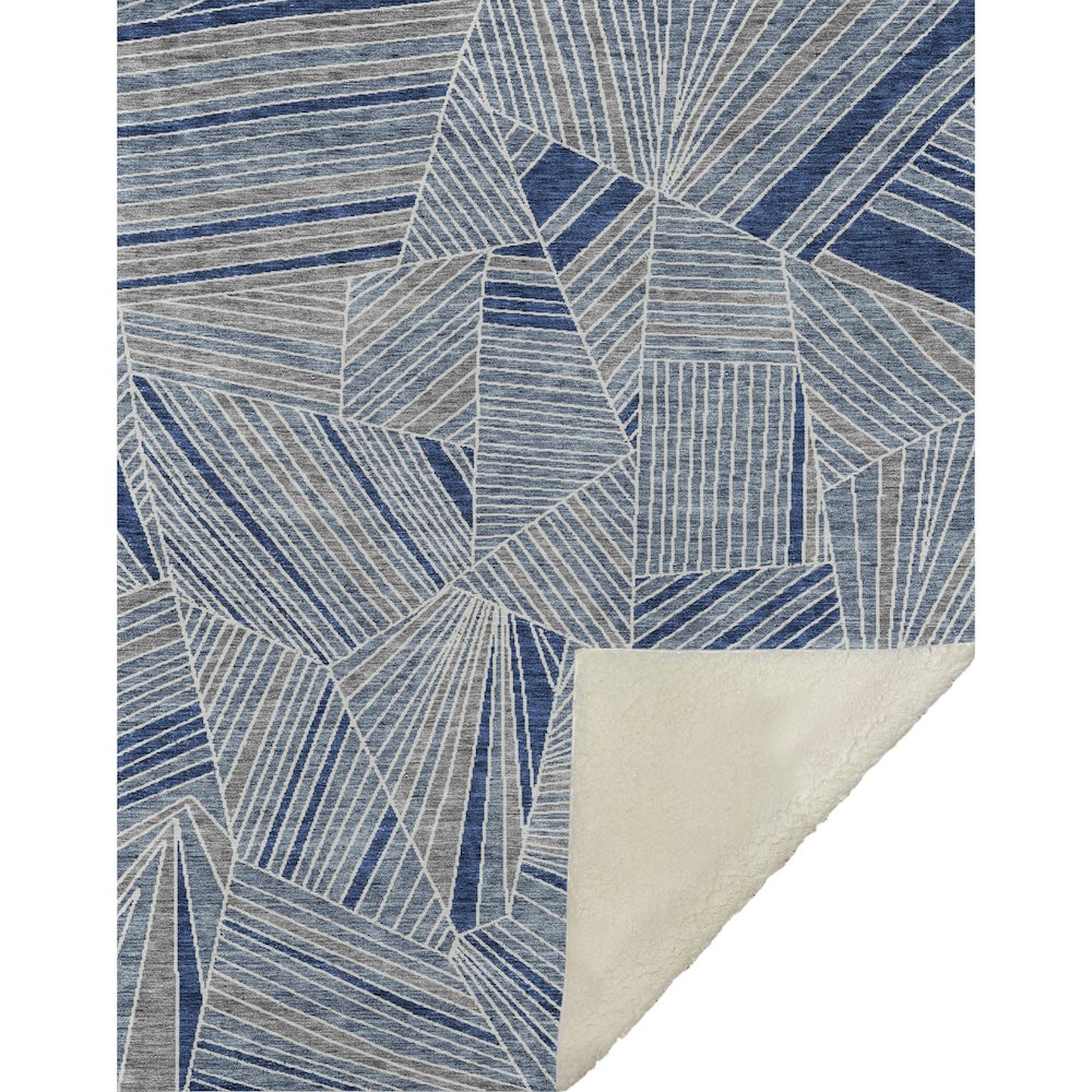 Premium Machine Washable ASB915 Denim 50" x 70" Sherpa Throw Blanket. Picture 1