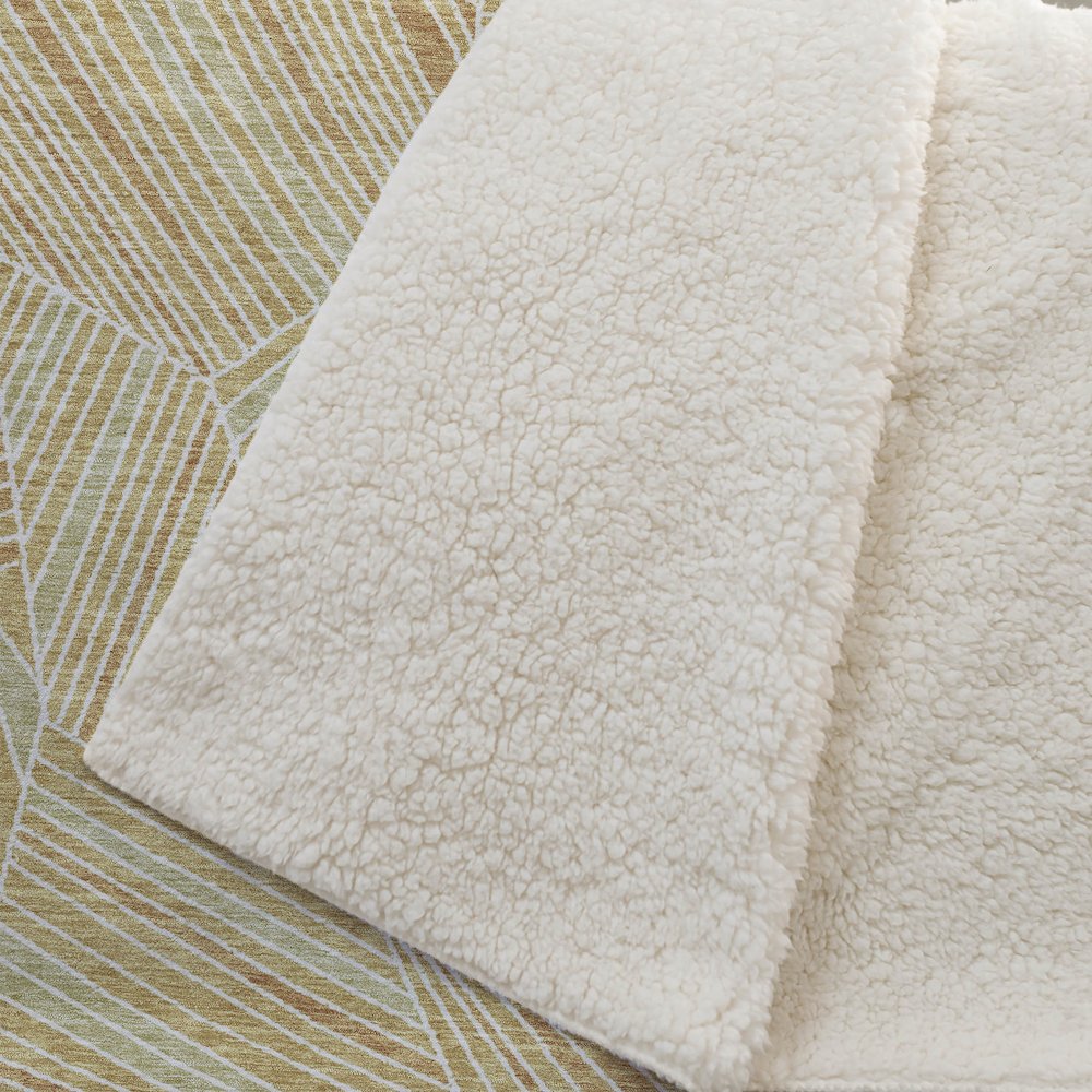 Premium Machine Washable ASB915 Gold 50" x 70" Sherpa Throw Blanket. Picture 2