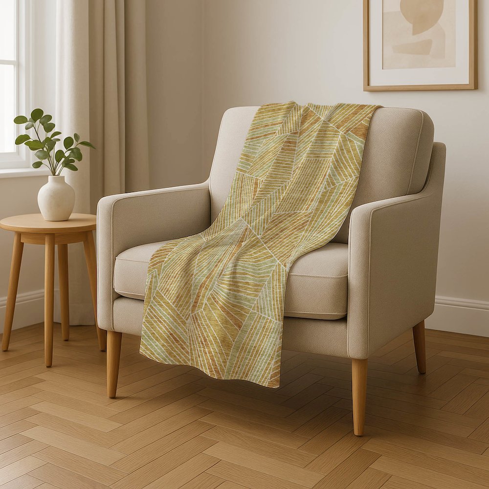 Premium Machine Washable ASB915 Gold 50" x 70" Sherpa Throw Blanket. Picture 4