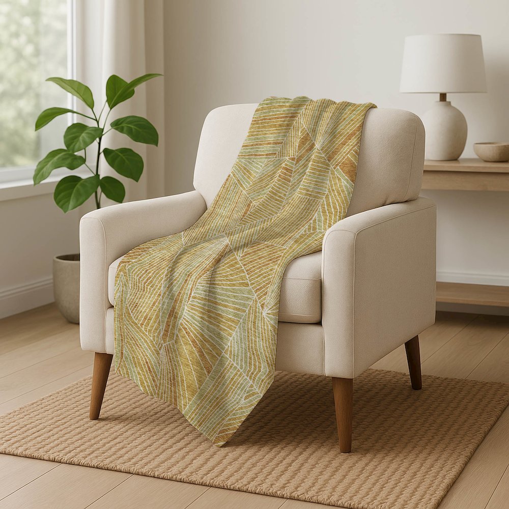 Premium Machine Washable ASB915 Gold 50" x 70" Sherpa Throw Blanket. Picture 5