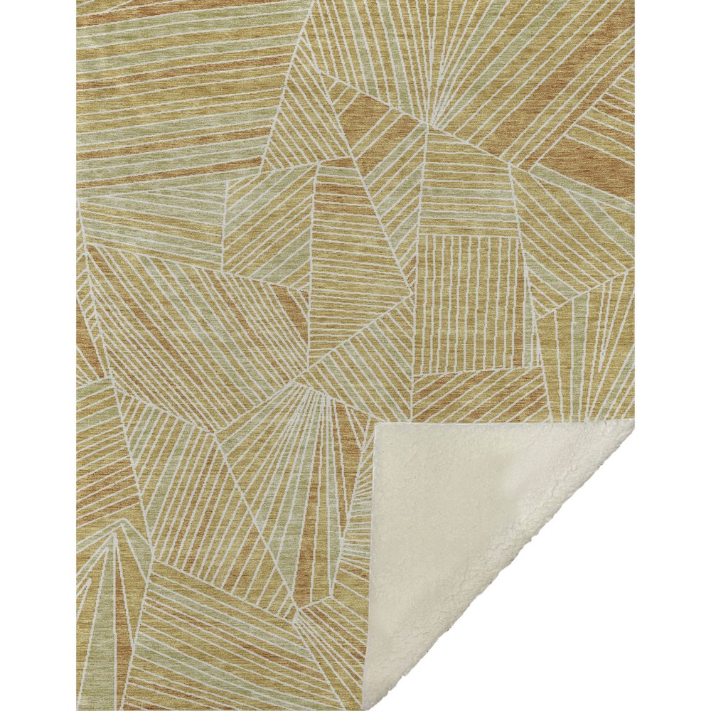 Premium Machine Washable ASB915 Gold 50" x 70" Sherpa Throw Blanket. Picture 1