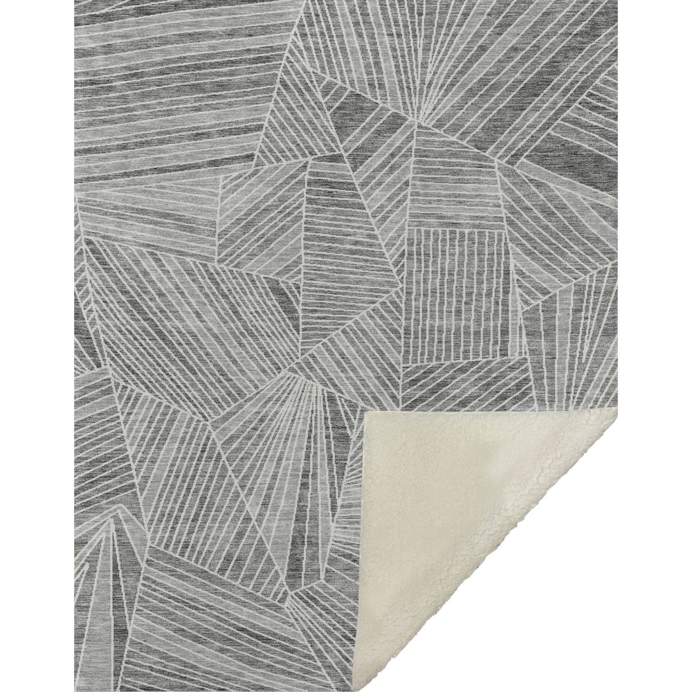 Premium Machine Washable ASB915 Gray 50" x 70" Sherpa Throw Blanket. Picture 1