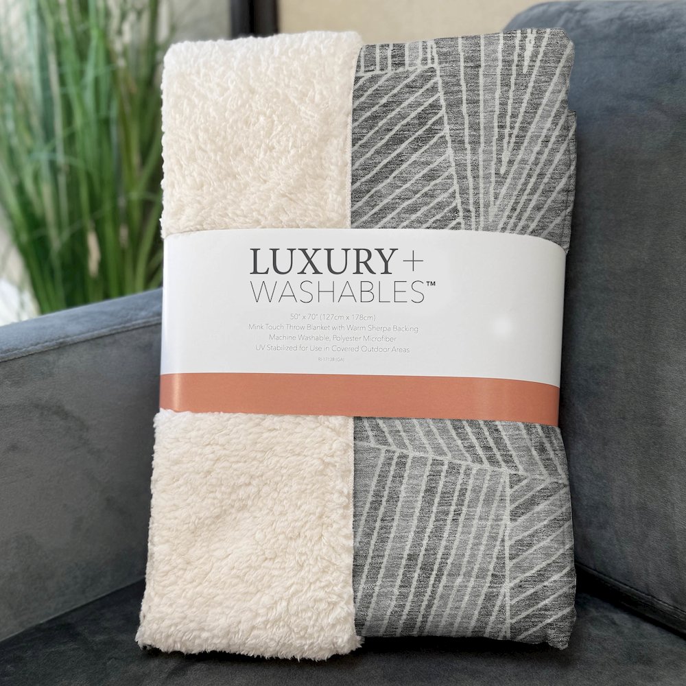 Premium Machine Washable ASB915 Gray 50" x 70" Sherpa Throw Blanket. Picture 3