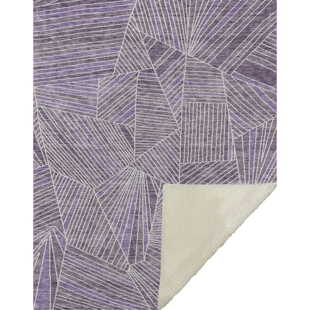 Premium Machine Washable ASB915 Purple 50" x 70" Sherpa Throw Blanket. Picture 1