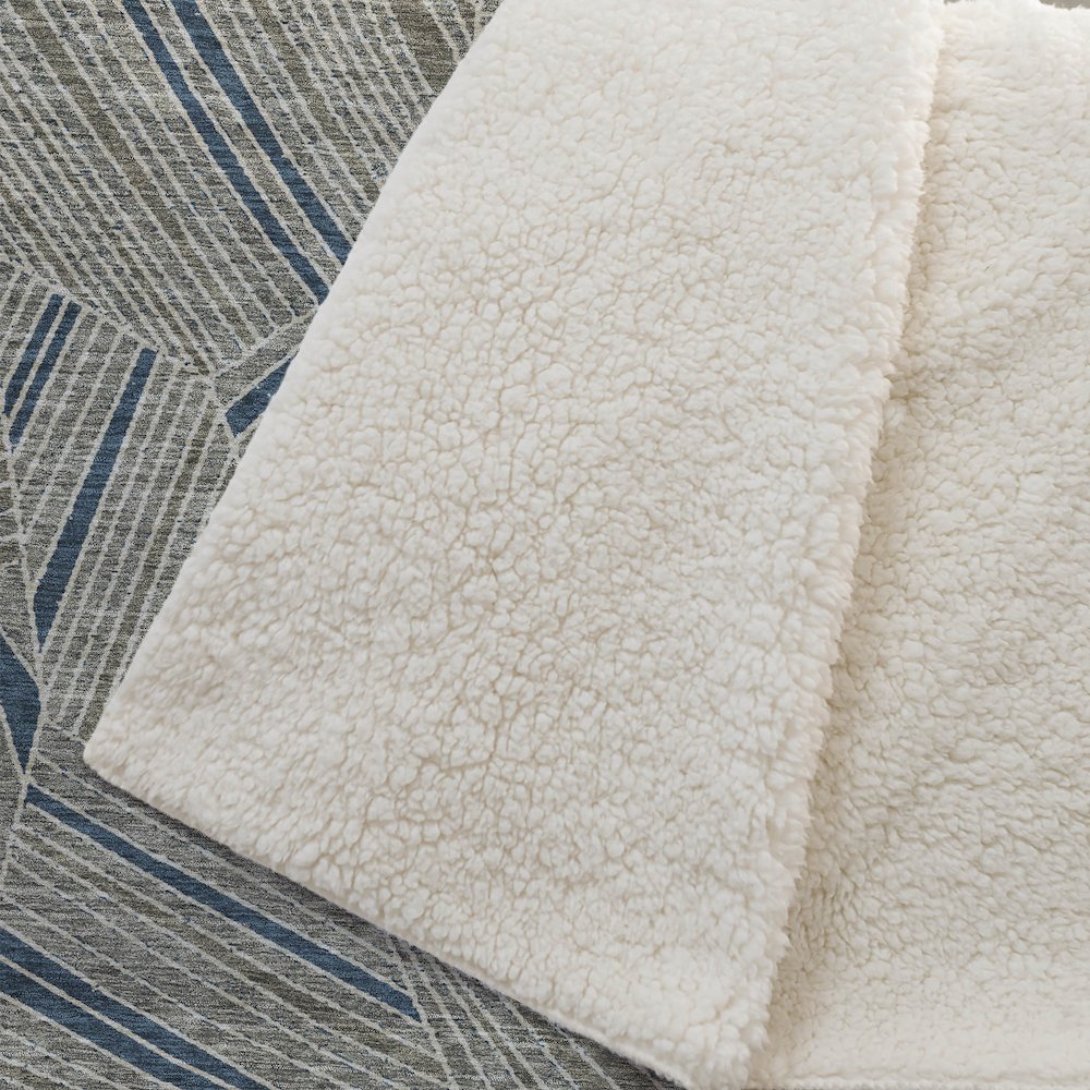 Premium Machine Washable ASB915 Taupe 50" x 70" Sherpa Throw Blanket. Picture 2