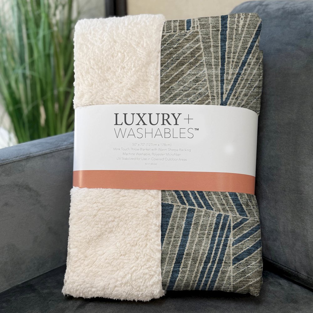 Premium Machine Washable ASB915 Taupe 50" x 70" Sherpa Throw Blanket. Picture 3