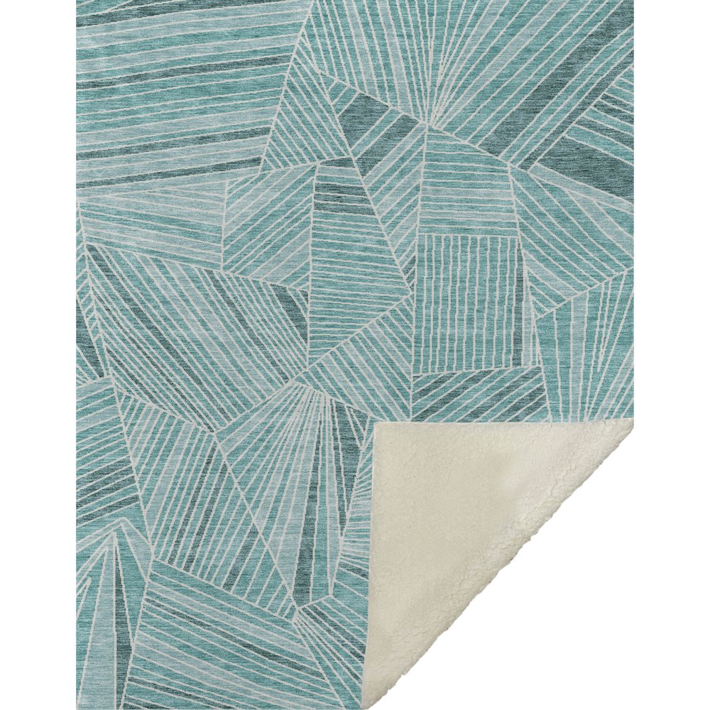 Premium Machine Washable ASB915 Teal 50" x 70" Sherpa Throw Blanket. Picture 1