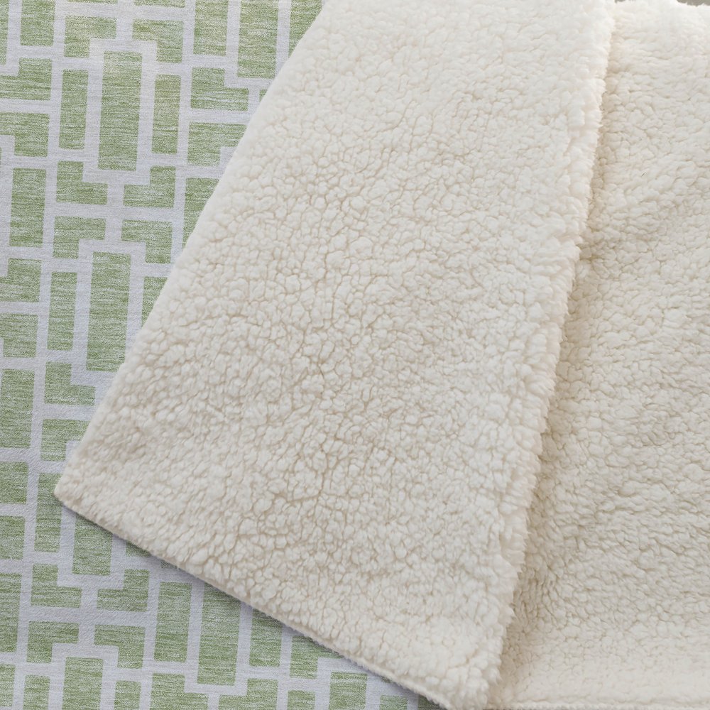 Premium Machine Washable ASB916 Aloe 50" x 70" Sherpa Throw Blanket. Picture 2