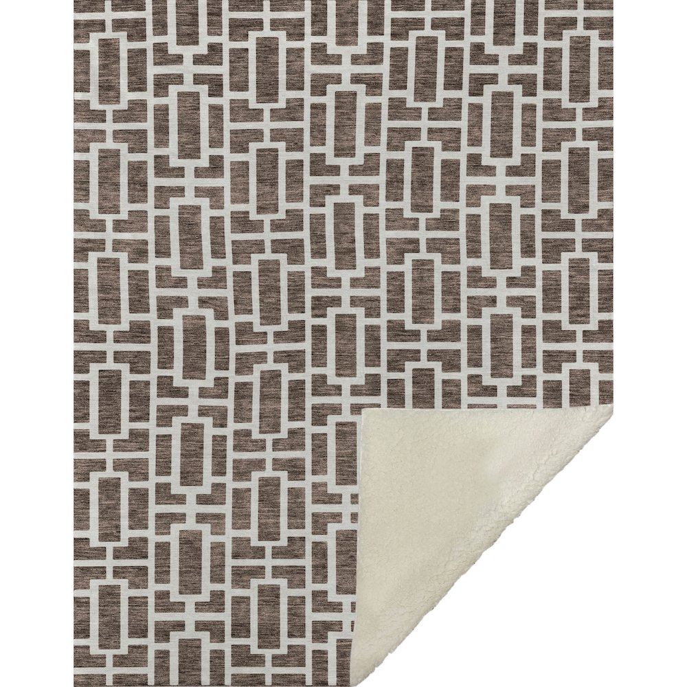 Premium Machine Washable ASB916 Brown 50" x 70" Sherpa Throw Blanket. Picture 1