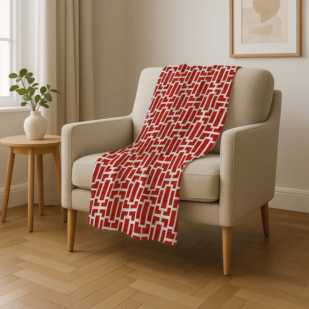 Premium Machine Washable ASB916 Red 50" x 70" Sherpa Throw Blanket. Picture 4
