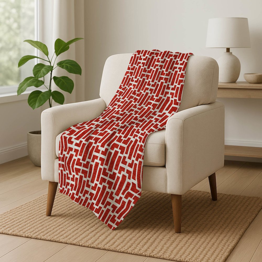 Premium Machine Washable ASB916 Red 50" x 70" Sherpa Throw Blanket. Picture 5