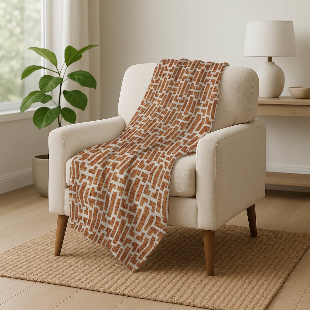 Premium Machine Washable ASB916 Terracotta 50" x 70" Sherpa Throw Blanket. Picture 5