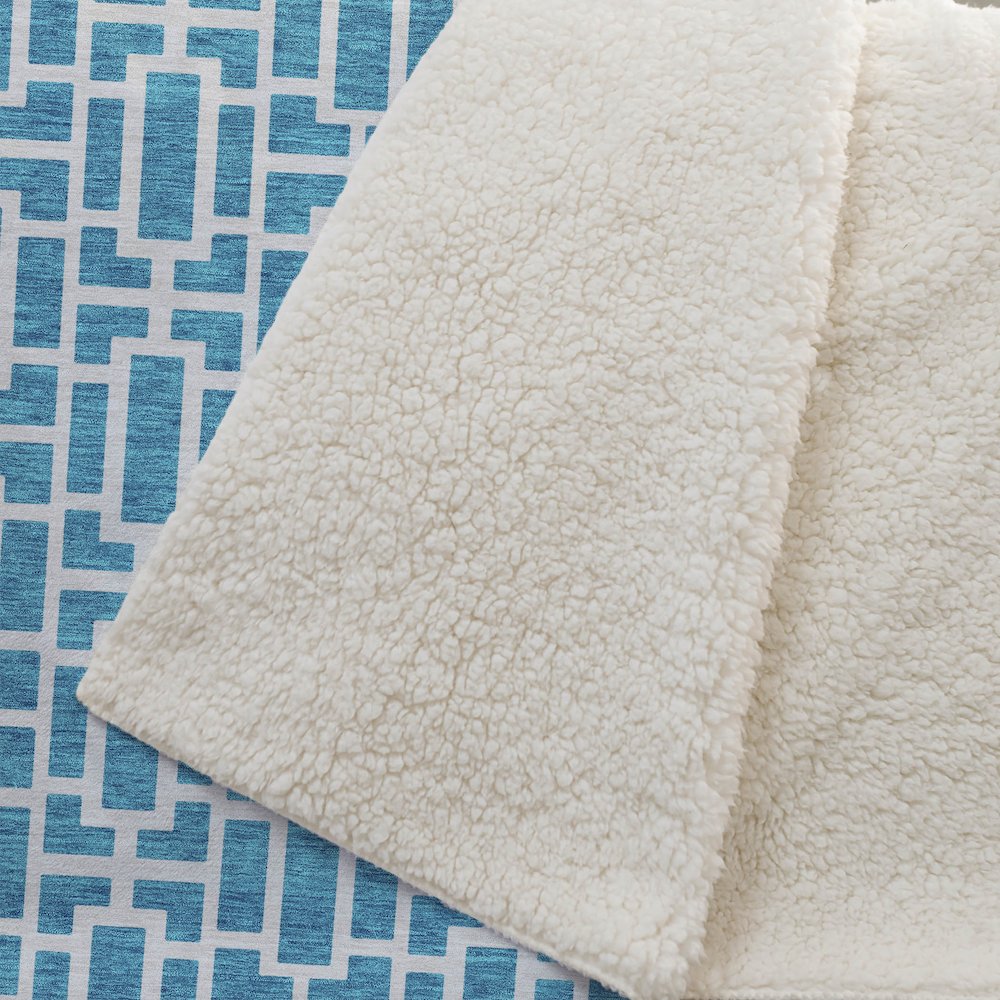 Premium Machine Washable ASB916 Turquoise 50" x 70" Sherpa Throw Blanket. Picture 2