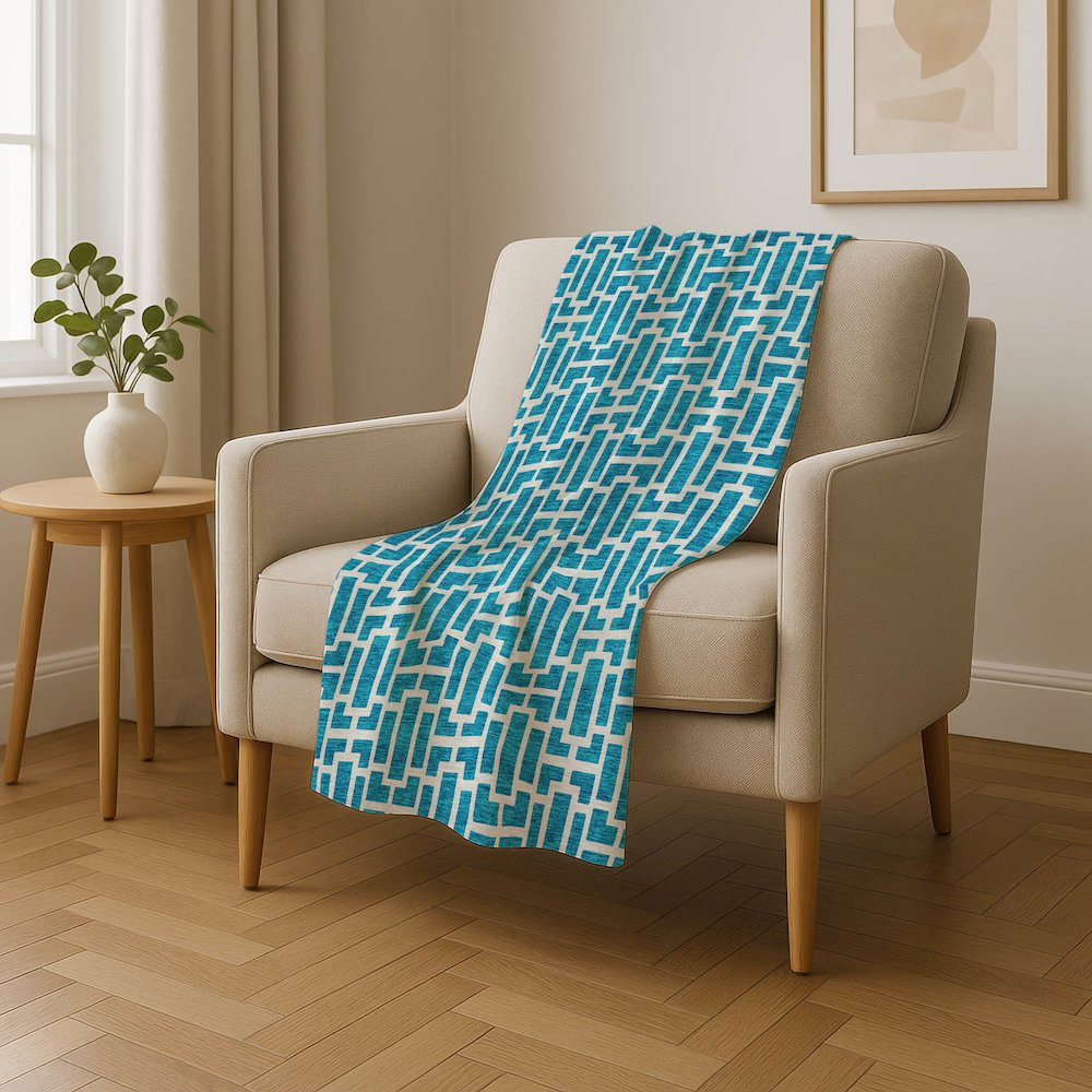 Premium Machine Washable ASB916 Turquoise 50" x 70" Sherpa Throw Blanket. Picture 4
