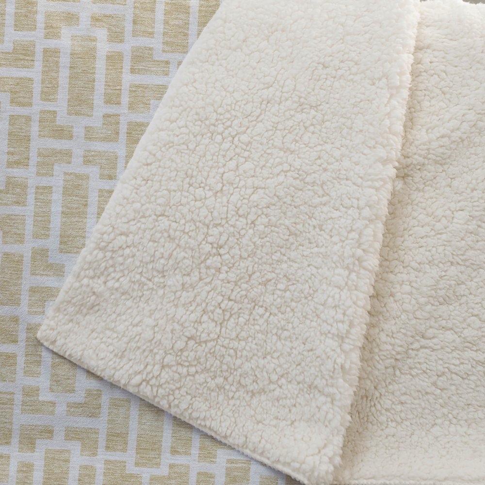 Premium Machine Washable ASB916 Wheat 50" x 70" Sherpa Throw Blanket. Picture 2