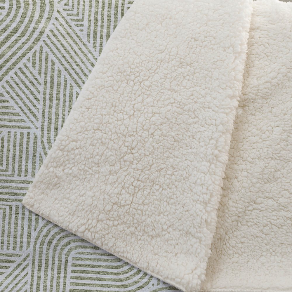 Premium Machine Washable ASB917 Aloe 50" x 70" Sherpa Throw Blanket. Picture 2