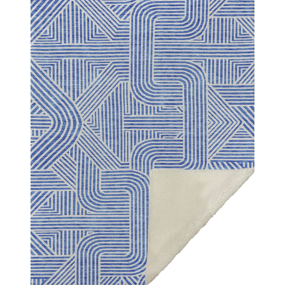 Premium Machine Washable ASB917 Blue 50" x 70" Sherpa Throw Blanket. Picture 1