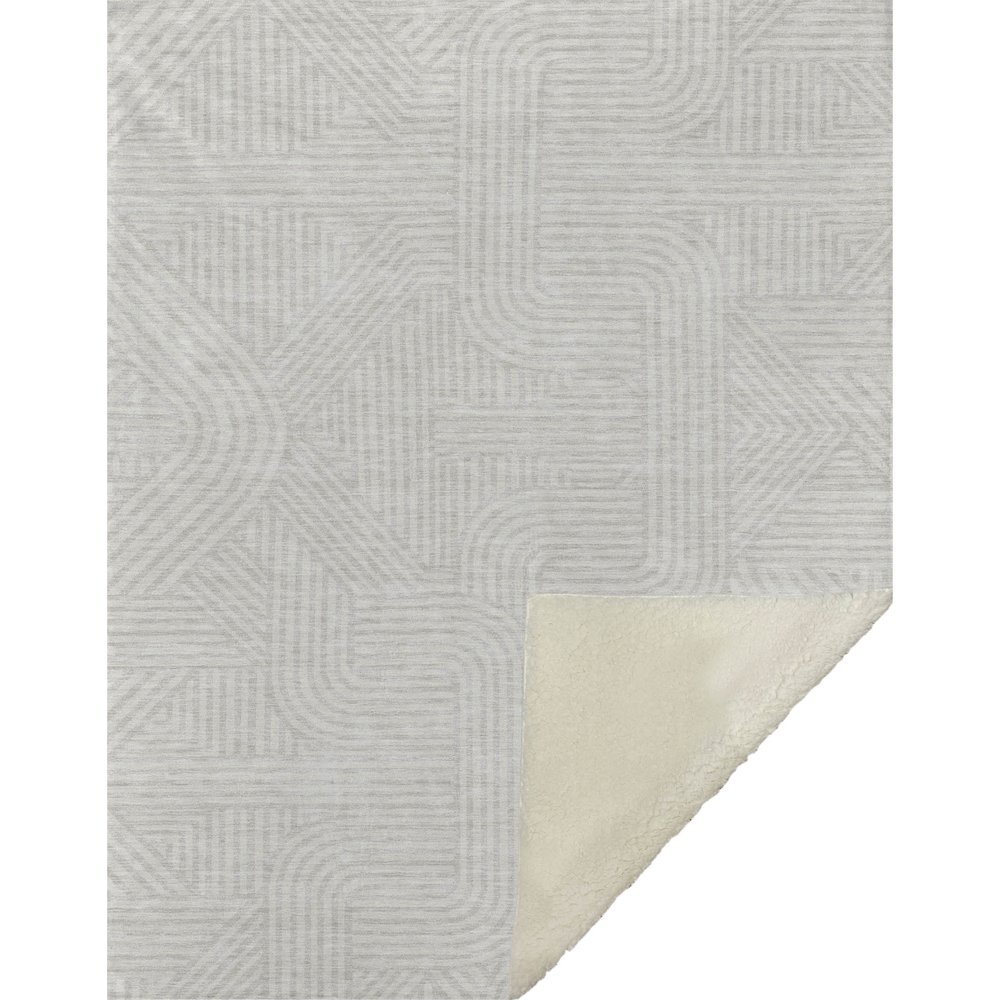Premium Machine Washable ASB917 Ivory 50" x 70" Sherpa Throw Blanket. Picture 1
