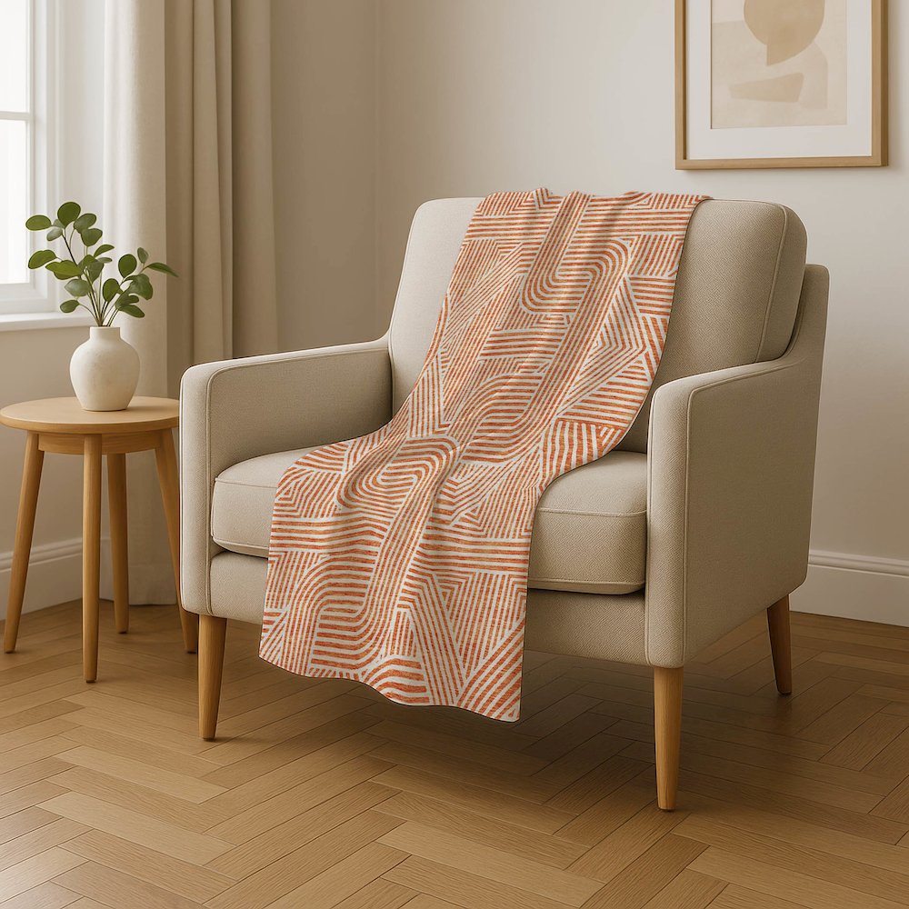Premium Machine Washable ASB917 Orange 50" x 70" Sherpa Throw Blanket. Picture 4