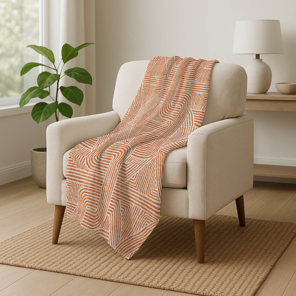 Premium Machine Washable ASB917 Orange 50" x 70" Sherpa Throw Blanket. Picture 5