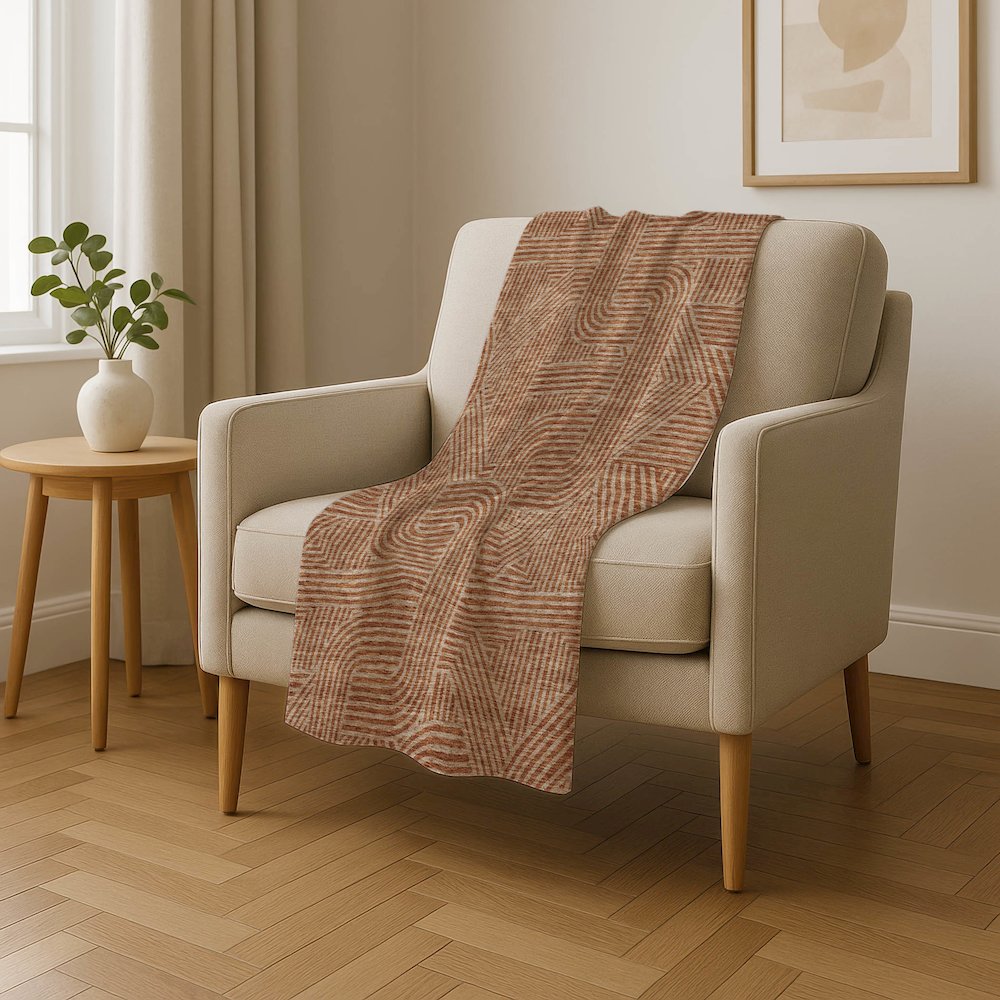 Premium Machine Washable ASB917 Terracotta 50" x 70" Sherpa Throw Blanket. Picture 4