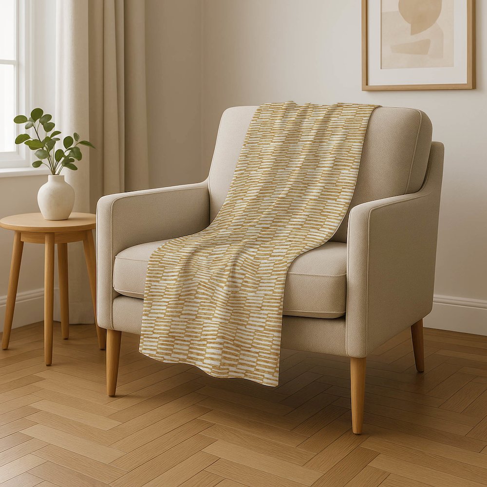 Premium Machine Washable ASB918 Gold 50" x 70" Sherpa Throw Blanket. Picture 4