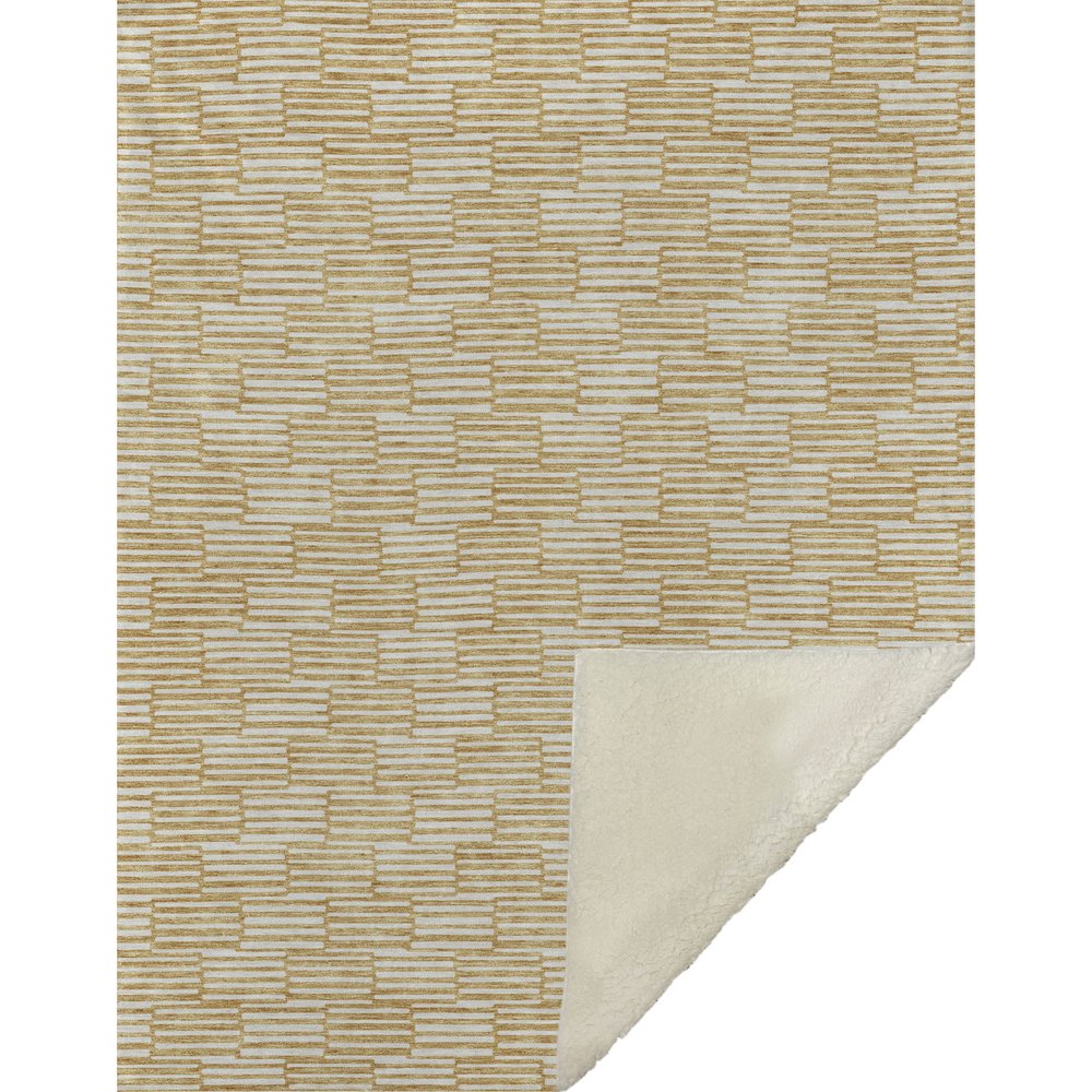 Premium Machine Washable ASB918 Gold 50" x 70" Sherpa Throw Blanket. Picture 1
