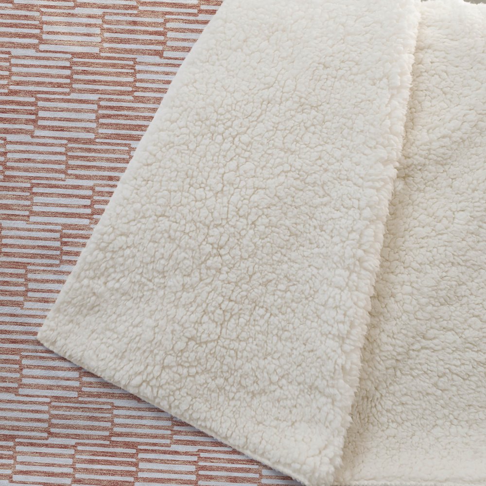 Premium Machine Washable ASB918 Salmon 50" x 70" Sherpa Throw Blanket. Picture 2