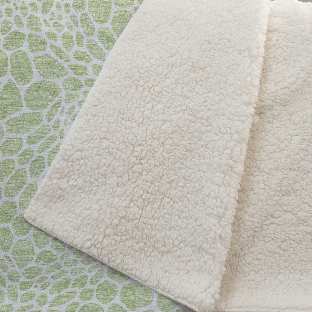 Premium Machine Washable ASB919 Aloe 50" x 70" Sherpa Throw Blanket. Picture 2