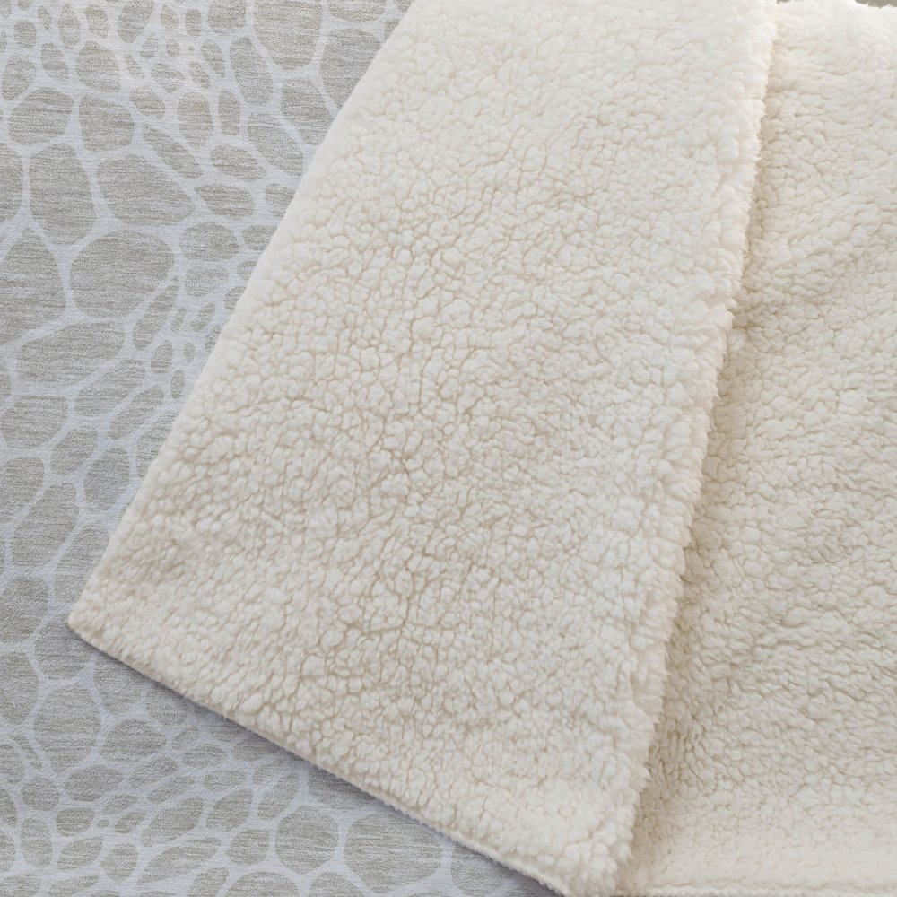 Premium Machine Washable ASB919 Beige 50" x 70" Sherpa Throw Blanket. Picture 2