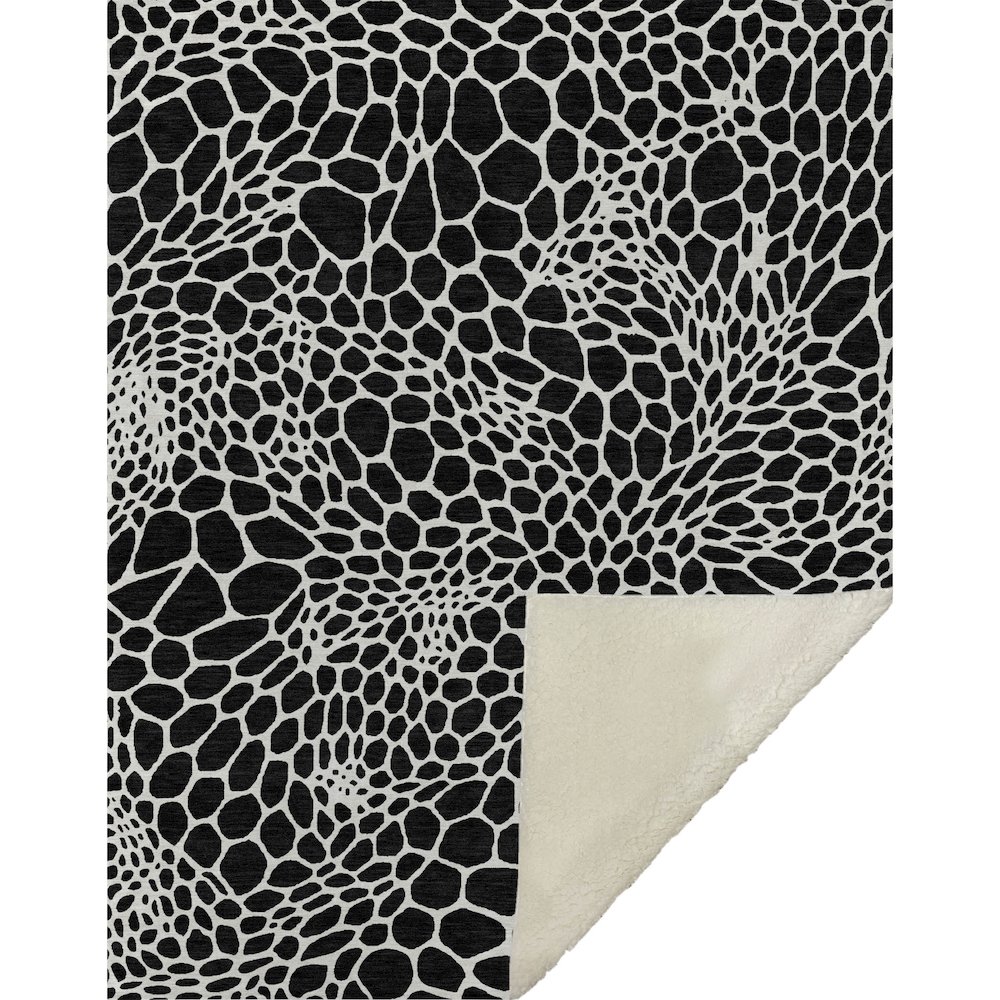 Premium Machine Washable ASB919 Black 50" x 70" Sherpa Throw Blanket. Picture 1