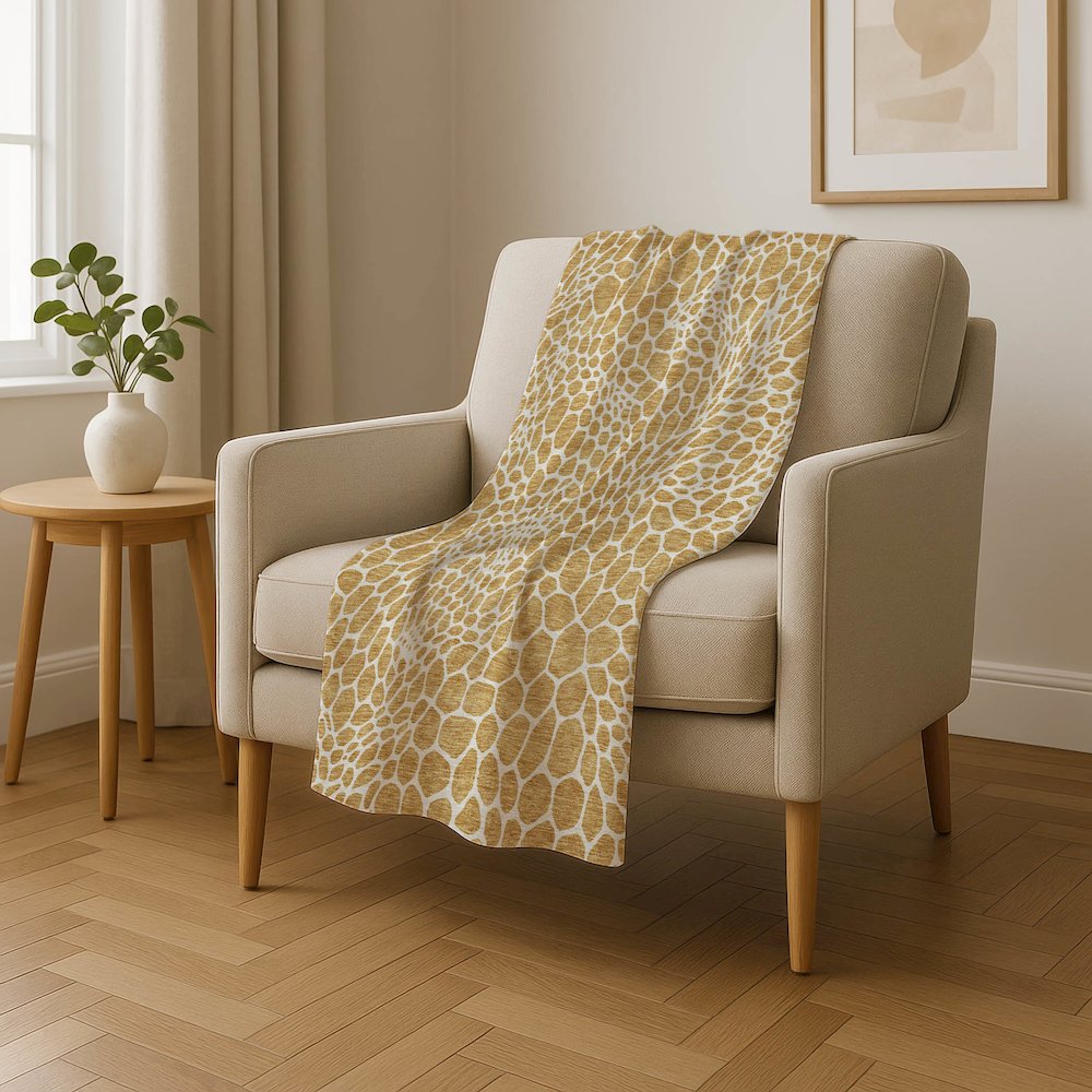Premium Machine Washable ASB919 Gold 50" x 70" Sherpa Throw Blanket. Picture 4