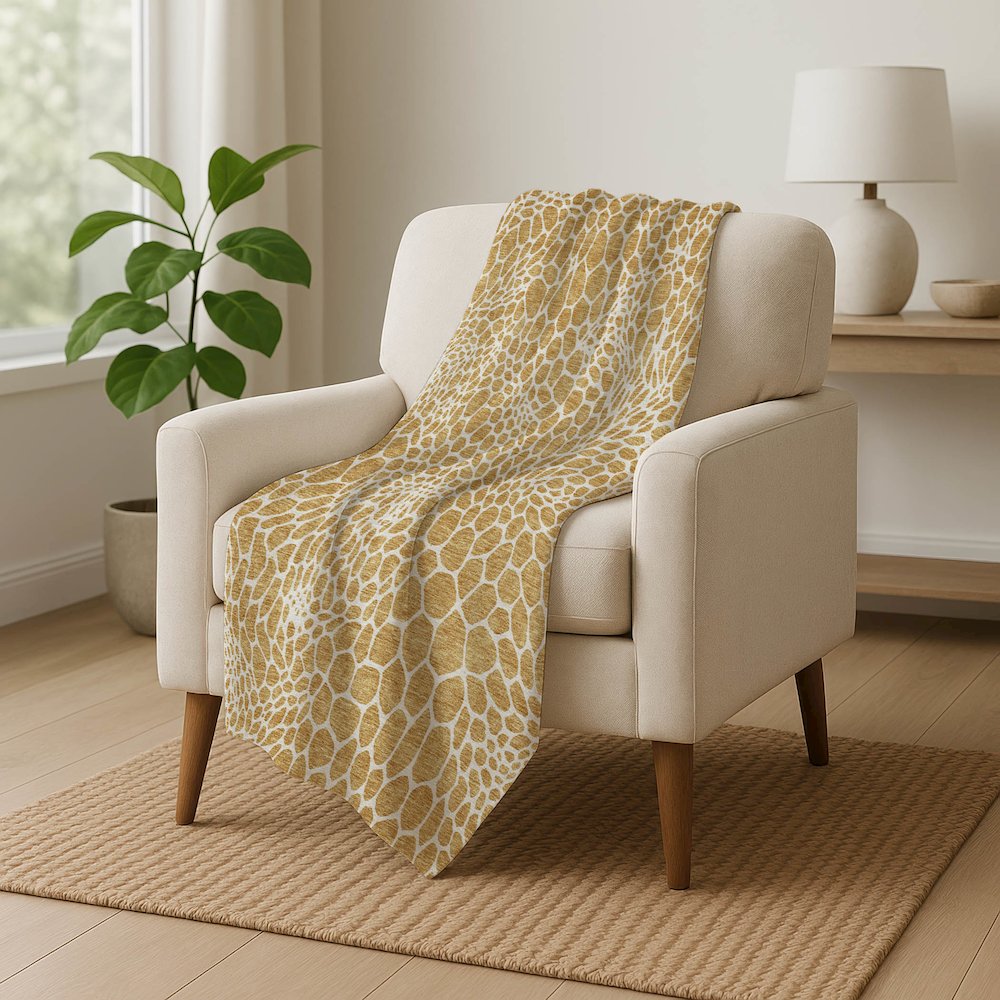 Premium Machine Washable ASB919 Gold 50" x 70" Sherpa Throw Blanket. Picture 5